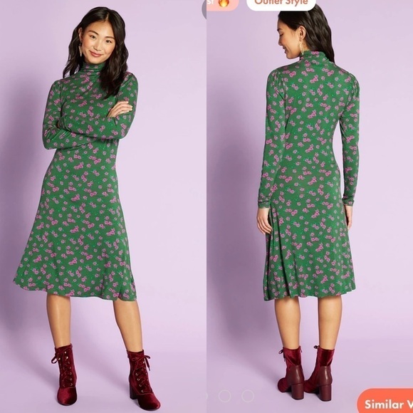 ModCloth Blush of Winter Midi Dress in Floral Print Size Small - Picture 12 of 13